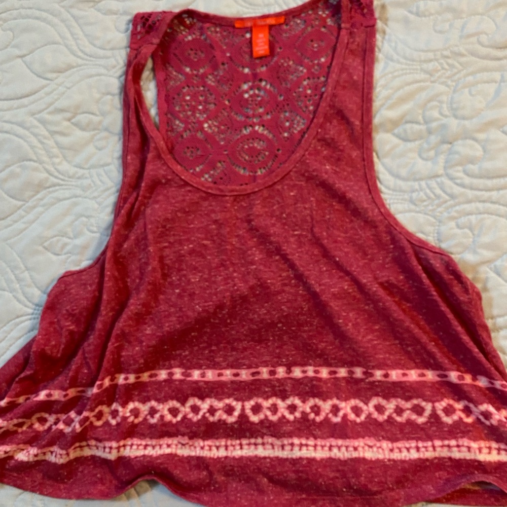 Juniors S pink/tiedye tank top